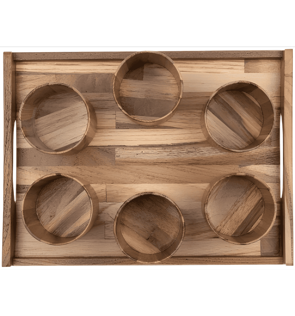 Tray With Glass set 1