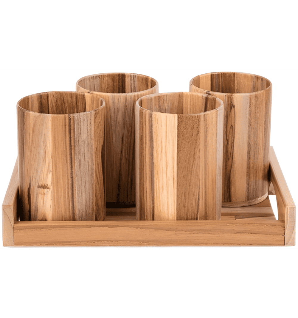 Tray With Glass set 2