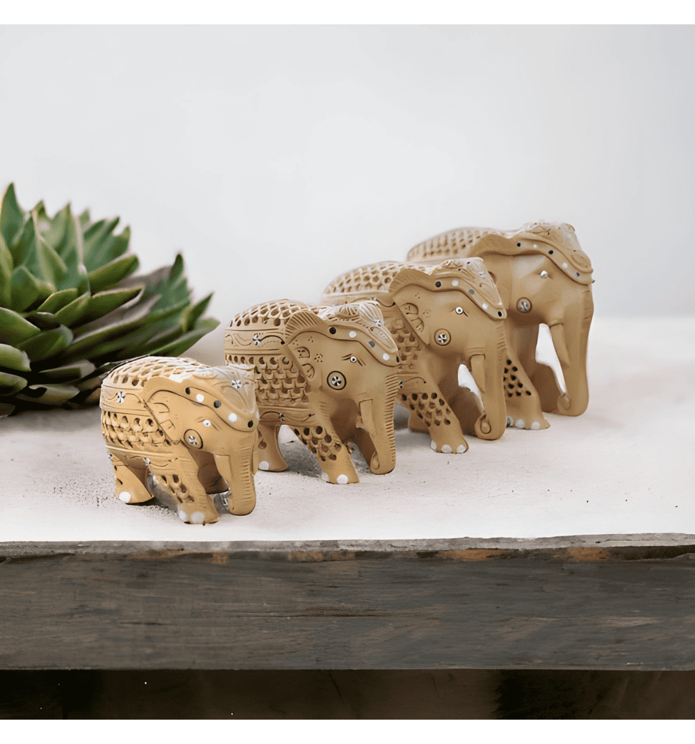 Wooden Undercut Elephant