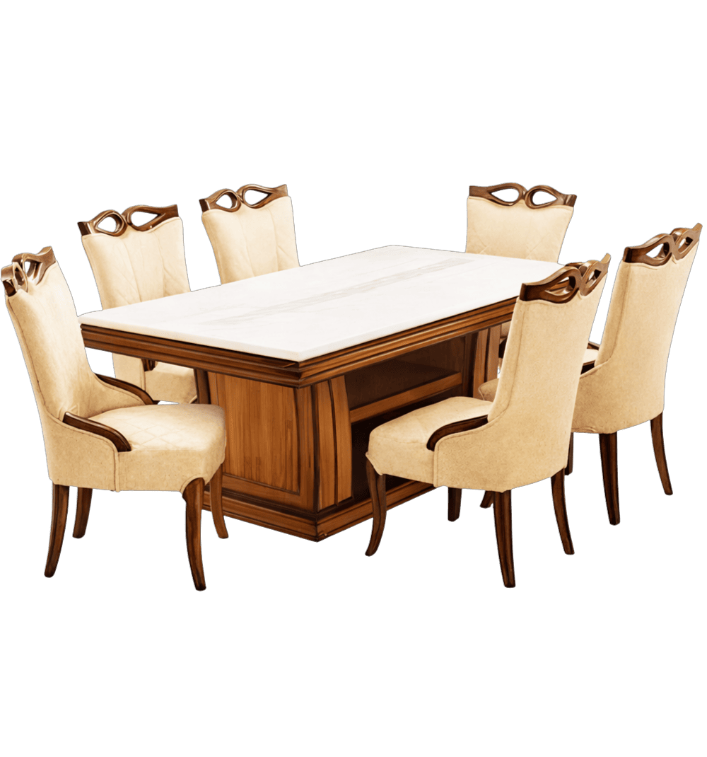 Arya Dining Set (6s) Imported Marble
