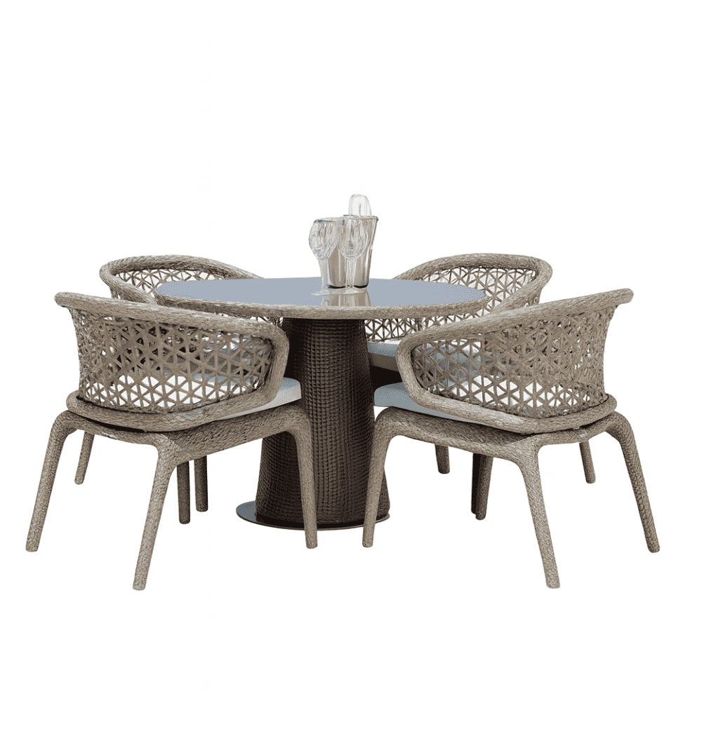 Plushy 5 Piece Outdoor Tea Table Set