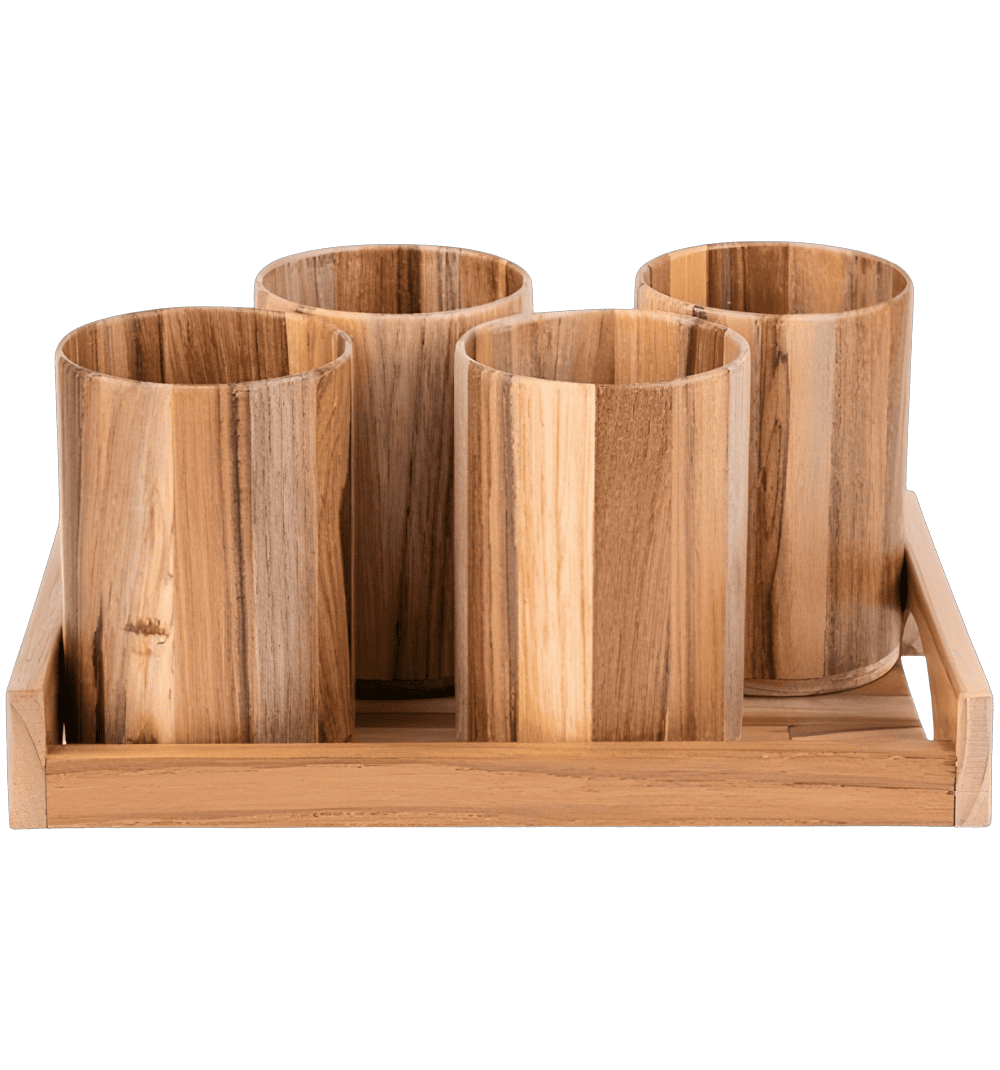 Tray With Glass set 2